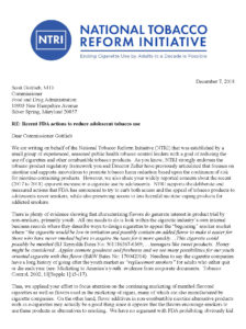 Recent FDA actions to reduce adolescent tobacco use